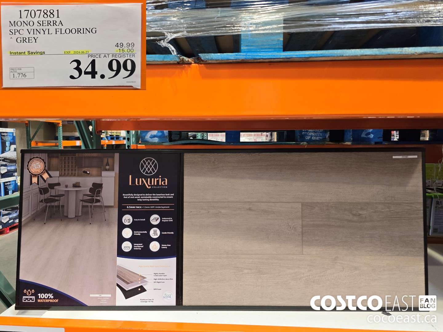 1707881 MONO SERRA 5PC VINYL FLOORING GREY ($15.00 INSTANT SAVINGS EXPIRES ON 2024-06-23) $34.99
