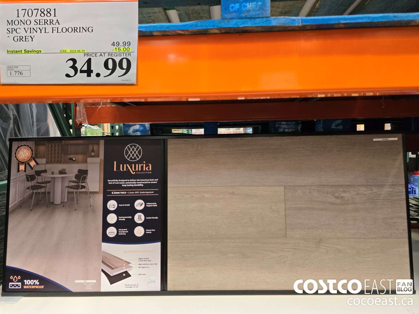 1707881 MONO SERRA 5PC VINYL FLOORING GREY ($15.00 INSTANT SAVINGS EXPIRES ON 2024-06-30) $34.99