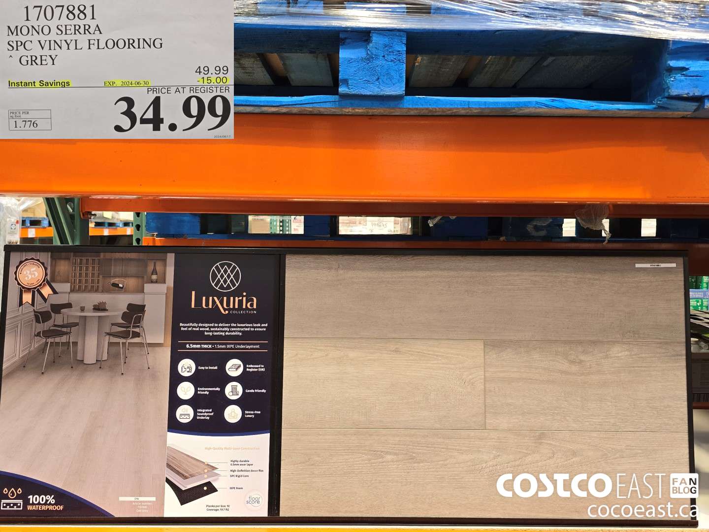 1707881 MONO SERRA 5PC VINYL FLOORING GREY ($15.00 INSTANT SAVINGS EXPIRES ON 2024-06-30) $34.99