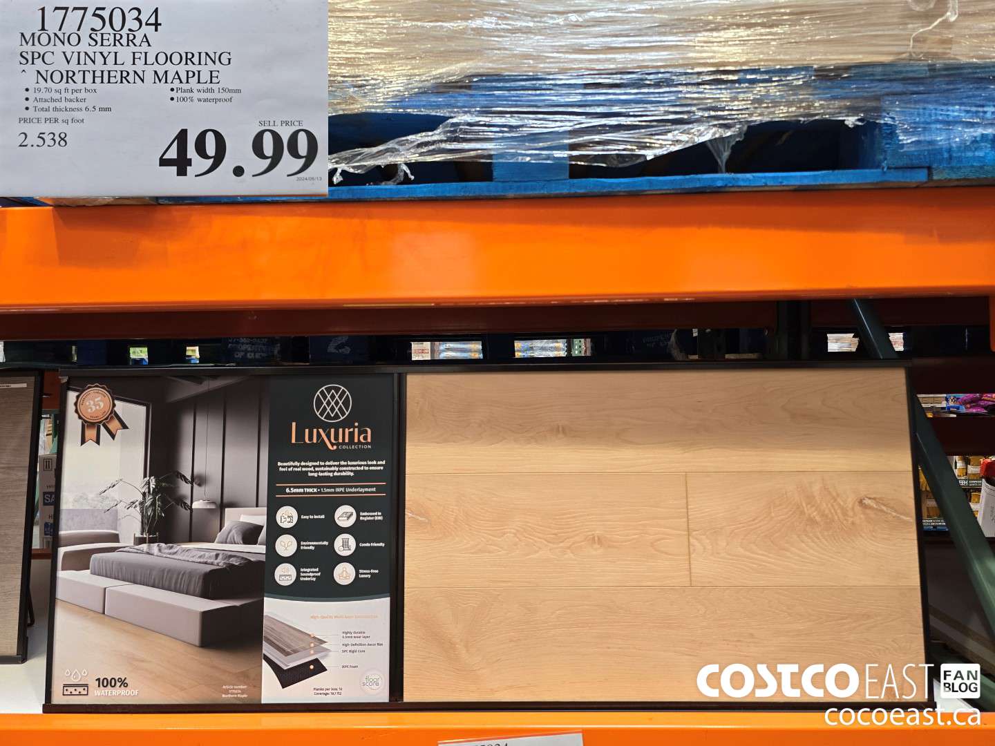 1775034 MONO SERRA SPC VINYL FLOORING NORTHERN MAPLE $49.99