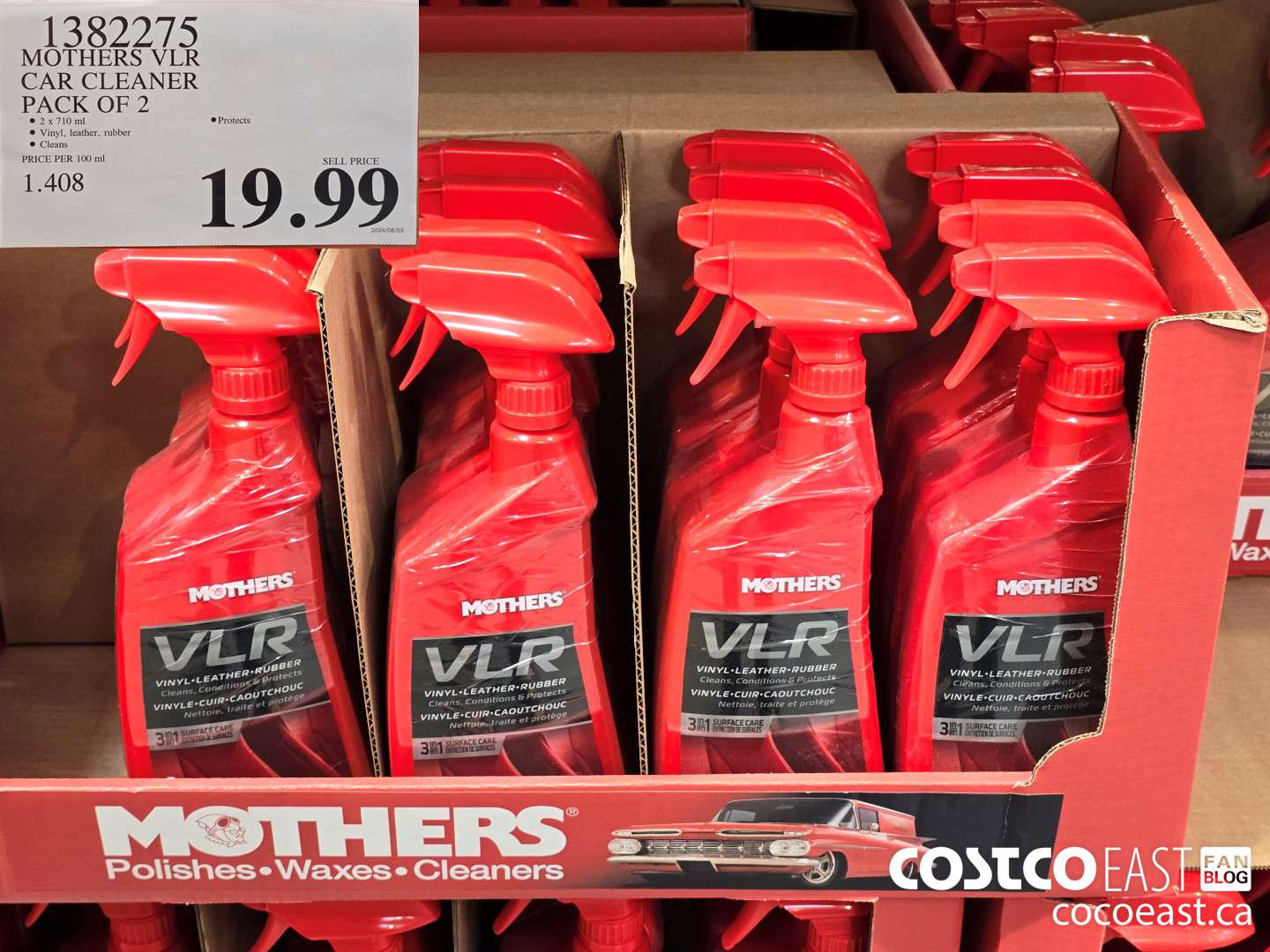1382275 MOTHERS VLR CAR CLEANER PACK OF 2 $19.99