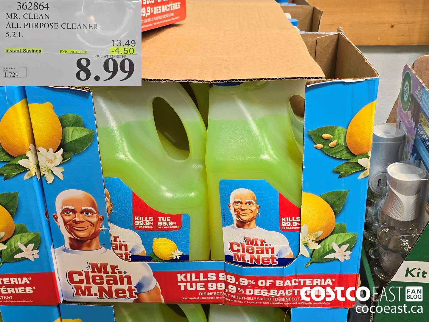 362864 MR. CLEAN ALL PURPOSE CLEANER 5.2 L ($4.50 INSTANT SAVINGS EXPIRES ON 2024-06-30) $8.99