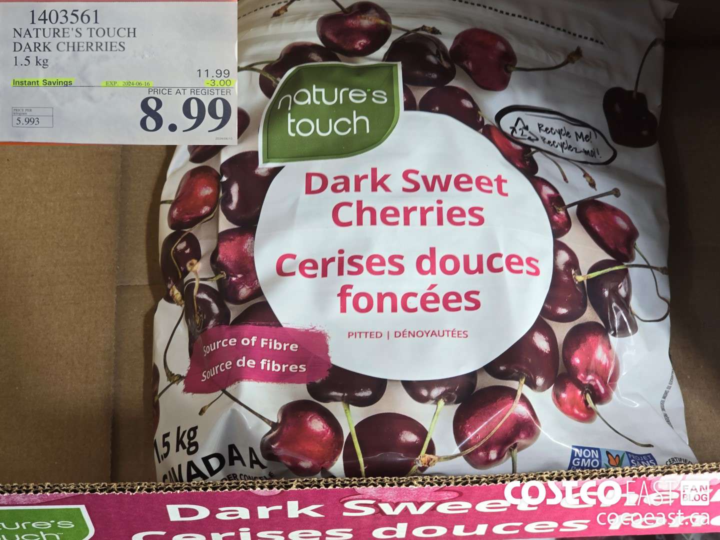 1403561 NATURE'S TOUCH DARK CHERRIES 1.5 kg ($3.00 INSTANT SAVINGS EXPIRES ON 2024-06-16) $8.99