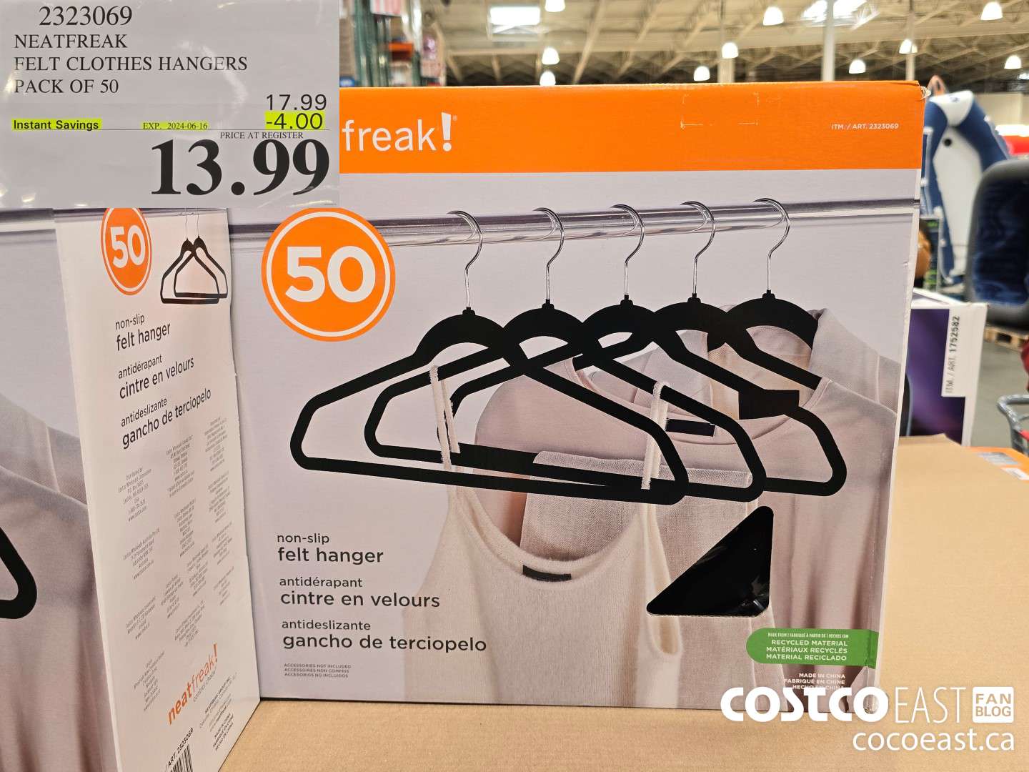 2323069 NEATFREAK FELT CLOTHES HANGERS PACK OF 50 202406-16 ($4.00 INSTANT SAVINGS) $13.99