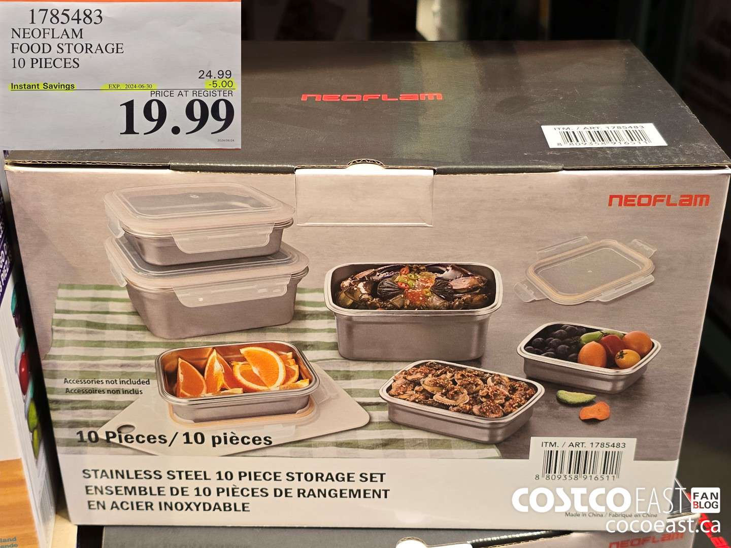 1785483 NEOFLAM FOOD STORAGE 10 PIECES ($5.00 INSTANT SAVINGS EXPIRES ON 2024-06-30) $19.99