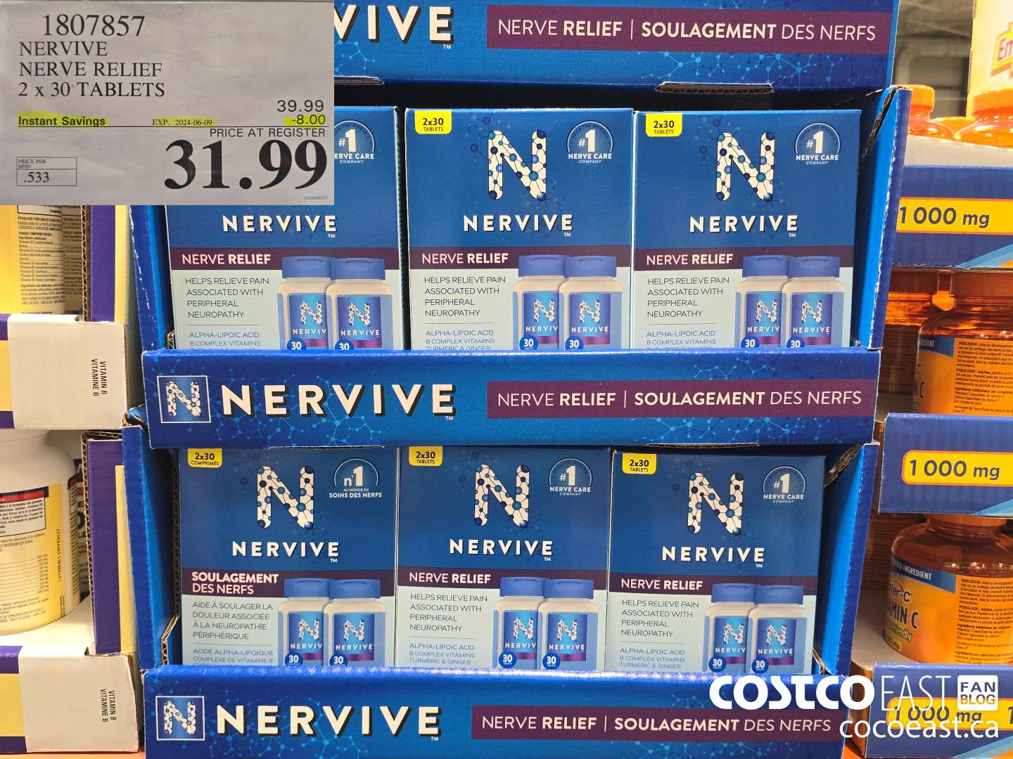 1807857 NERVIVE NERVE RELIEF 2 x 30 TABLETS ($8.00 INSTANT SAVINGS EXPIRES ON 2024-06-09) $31.99