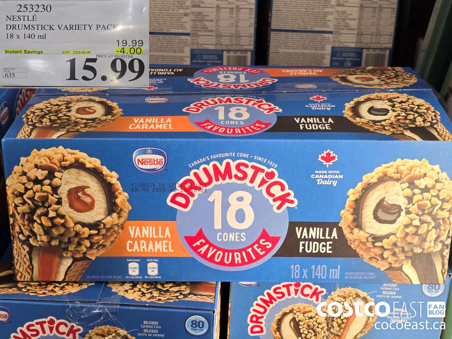 253230 NESTLE DRUMSTICK VARIETY PACK 18 X 140 ML ($4.00 INSTANT SAVINGS EXPIRES ON 2024-06-09) $15.99