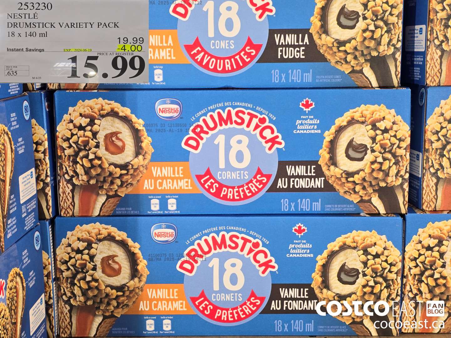 253230 NESTLE DRUMSTICK VARIETY PACK 18 X 140 ML ($4.00 INSTANT SAVINGS EXPIRES ON 2024-06-19) $15.99