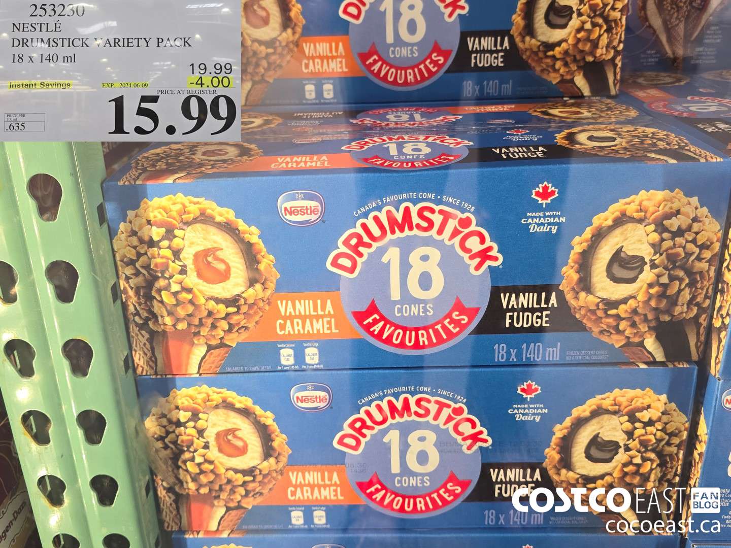 253250 NESTLE DRUMSTICK VARIETY PACK 18 x 140 ml ($4.00 INSTANT SAVINGS EXPIRES ON 2024-06-09) $15.99