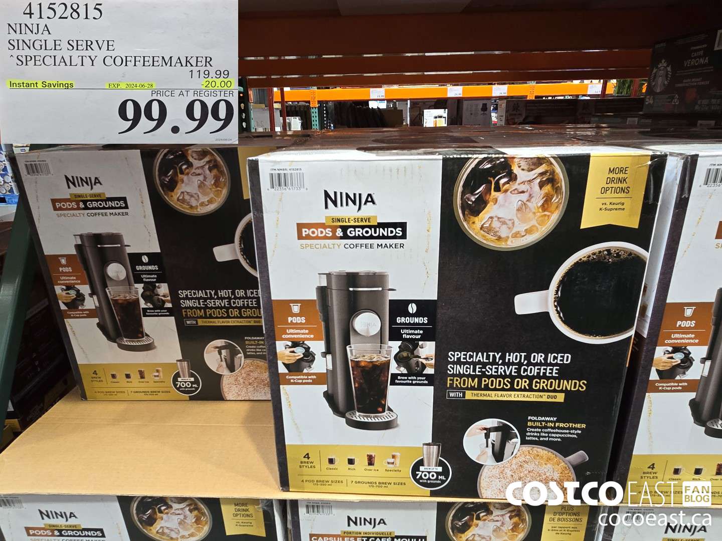 4152815 NINJA SINGLE SERVE SPECIALTY COFFEEMAKER ($20.00 INSTANT SAVINGS EXPIRES ON 2024-06-28) $99.99