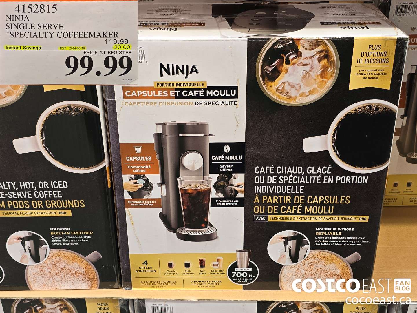 4152815 NINJA SINGLE SERVE SPECIALTY COFFEEMAKER ($20.00 INSTANT SAVINGS EXPIRES ON 2024-06-28) $99.99