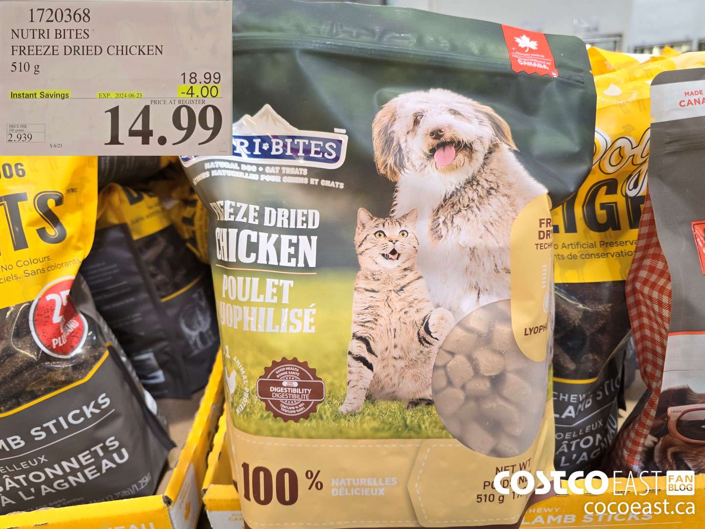 1720368 NUTRI BITES FREEZE DRIED CHICKEN 510 g ($4.00 INSTANT SAVINGS EXPIRES ON 2024-06-23) $14.99