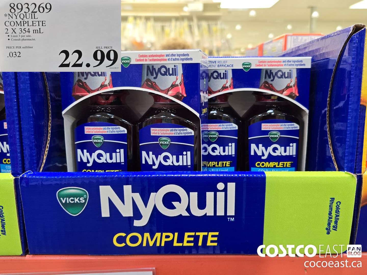 893269 NYQUIL COMPLETE 2 X 354 ML $22.99