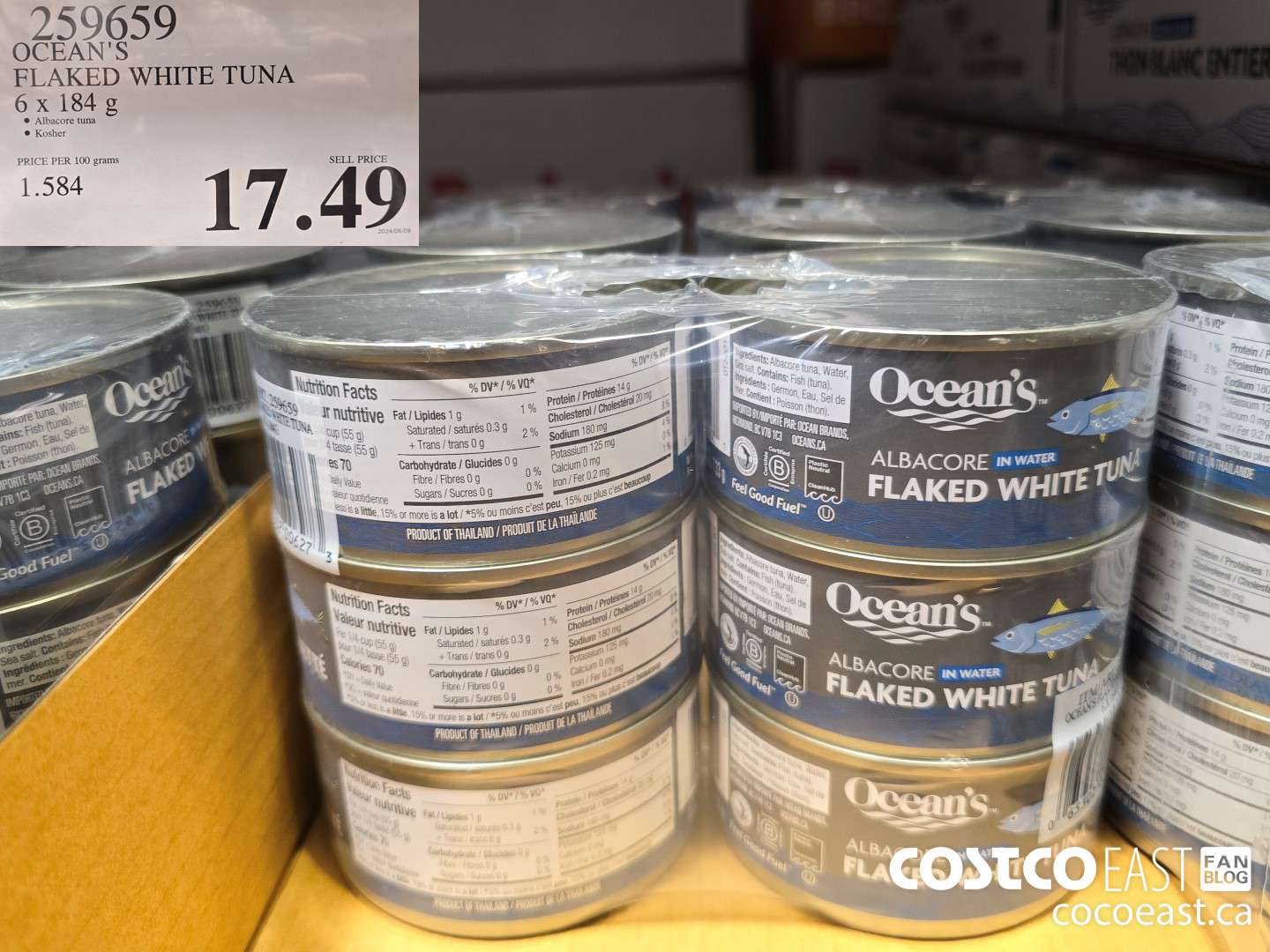 259659 OCEAN'S FLAKED WHITE TUNA 6 x 184 G $17.49