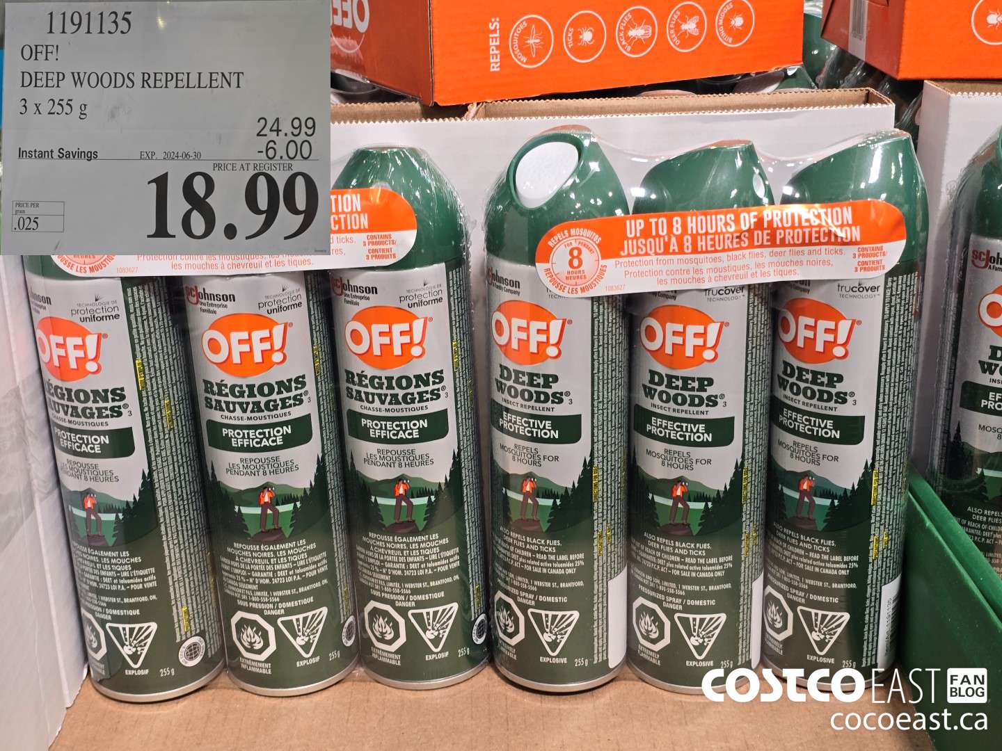 1191135 OFF! DEEP WOODS REPELLENT 3 X 255 G ($6.00 INSTANT SAVINGS EXPIRES ON 2024-06-30) $18.99