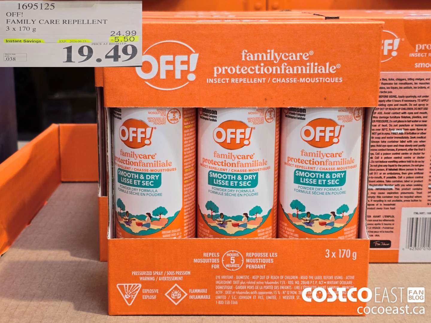 1695125 OFF! FAMILY CARE INSECT REPELLENT 3 x 170ml ($5.50 INSTANT SAVINGS EXPIRES ON 2024-06-23) $19.49