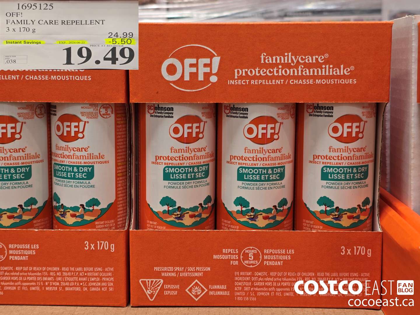 1695125 OFF! FAMILY CARE INSECT REPELLENT 3 x 170ml ($5.50 INSTANT SAVINGS EXPIRES ON 2024-06-23) $19.49
