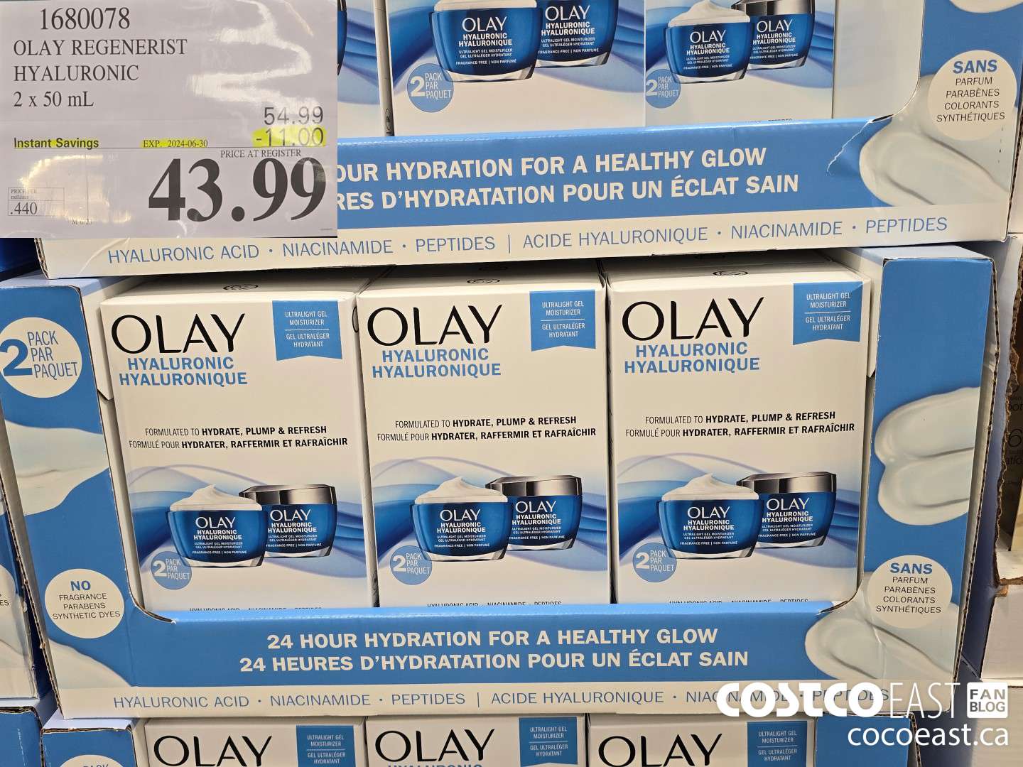 1680078 OLAY REGENERIST HYALURONIC 2 X 50 G ($11.00 INSTANT SAVINGS EXPIRES ON 2024-06-30) $43.99