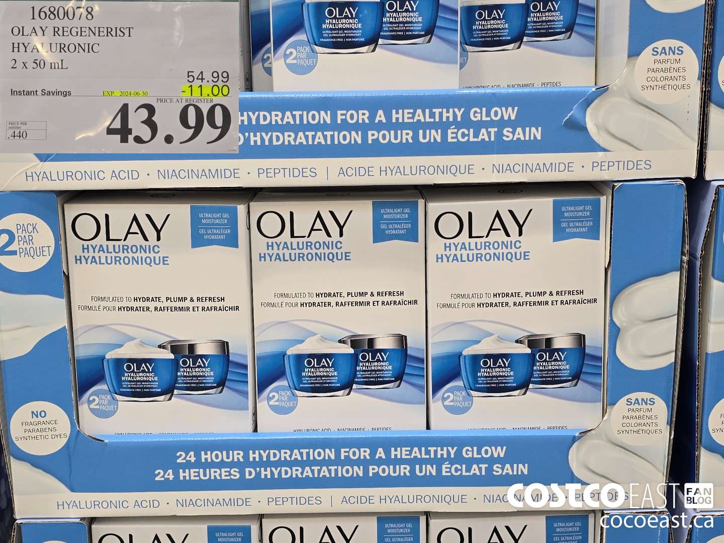 1680078 OLAY REGENERIST HYALURONIC 2 X 50 G ($11.00 INSTANT SAVINGS EXPIRES ON 2024-06-30) $43.99