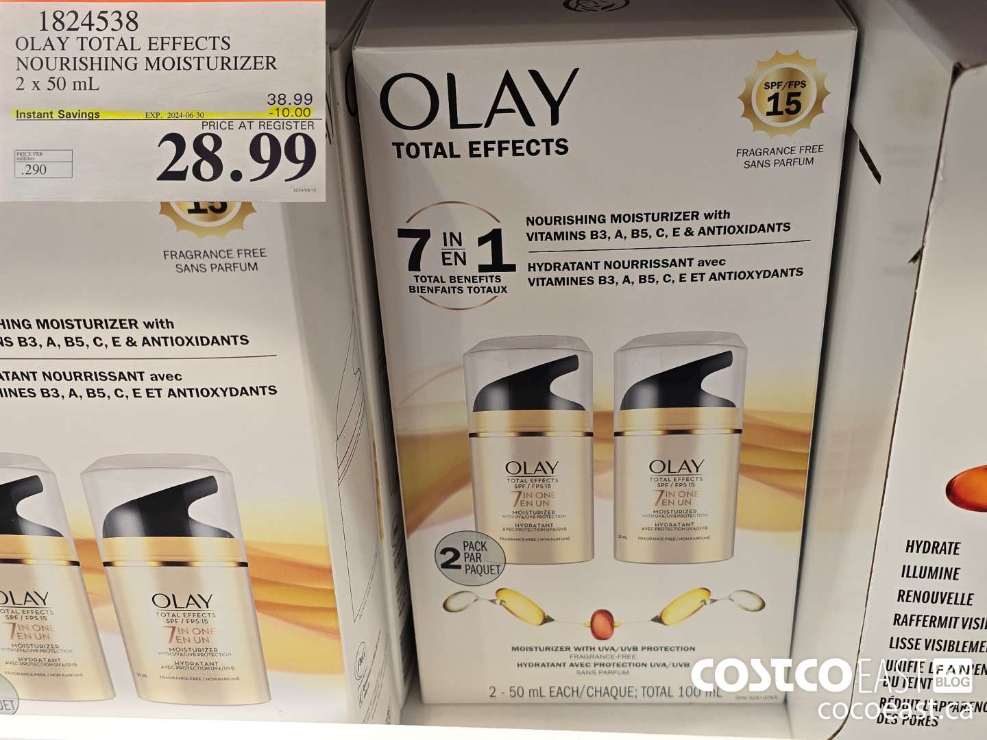 1824538 OLAY TOTAL EFFECTS NOURISHING MOISTURIZER 2 x 50 mL ($10.00 INSTANT SAVINGS EXPIRES ON 2024-06-30) $29.99