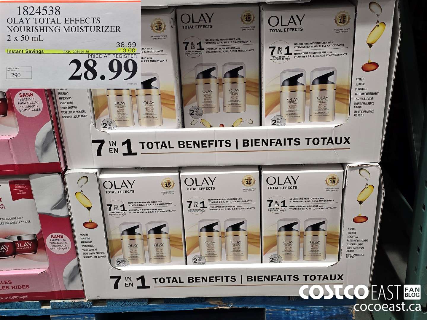 1824538 OLAY TOTAL EFFECTS NOURISHING MOISTURIZER 2 x 50 mL 29.99 ($10.00 INSTANT SAVINGS EXPIRES ON 2024-06-30) $29.99