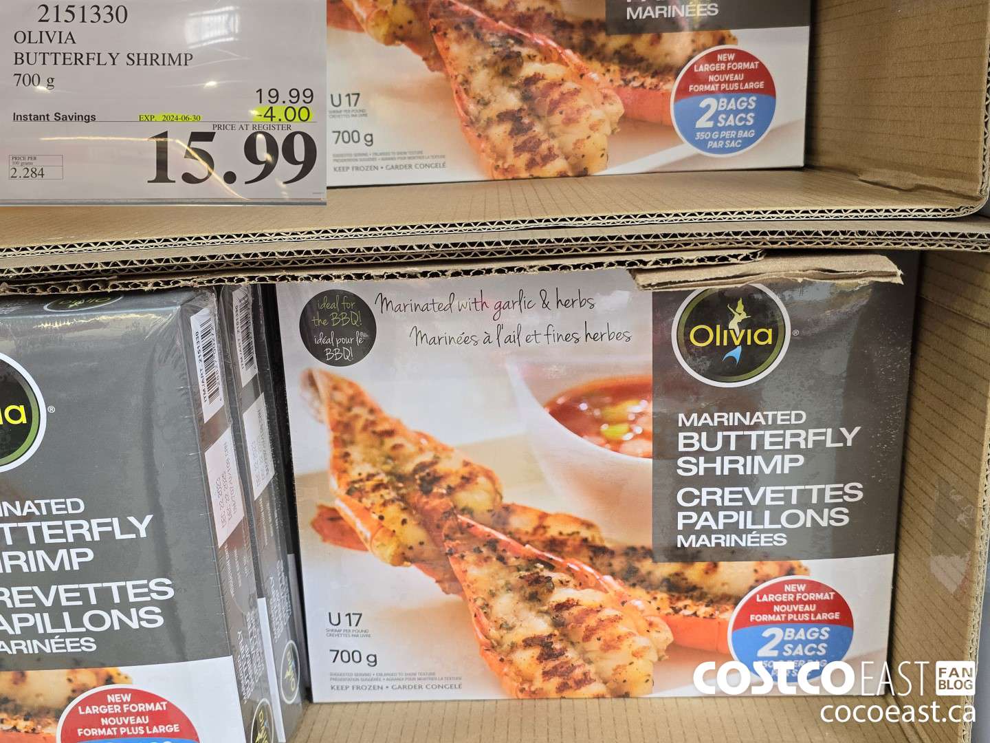 2151330 OLIVIA BUTTERFLY SHRIMP 700 G ($4.00 INSTANT SAVINGS EXPIRES ON 2024-06-30) $19.99