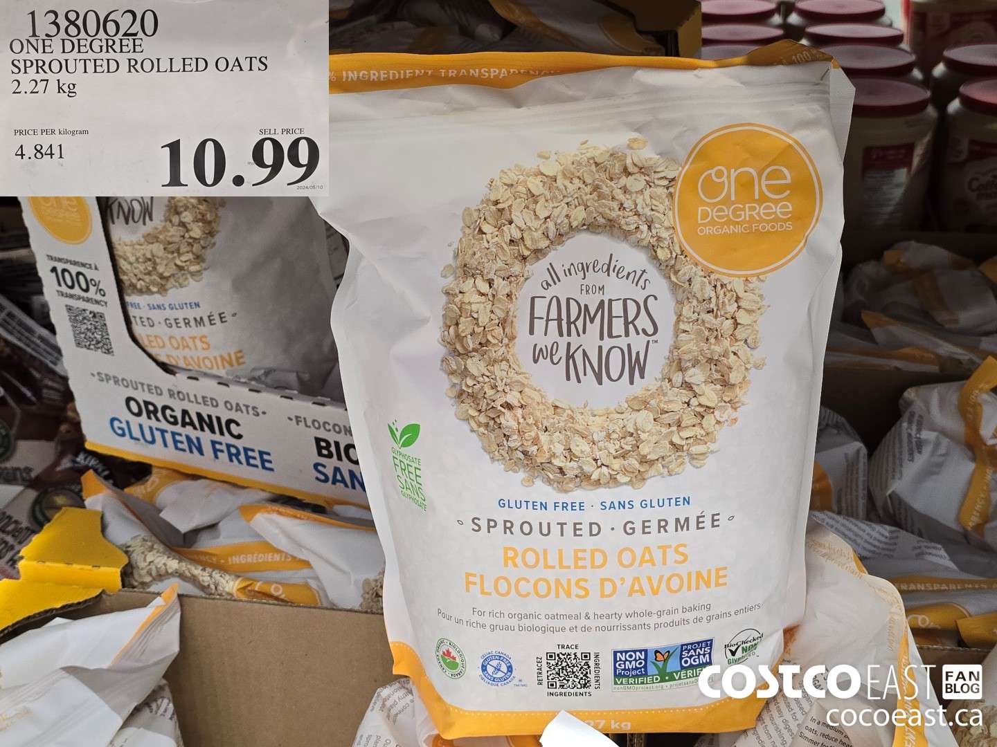 1380620 ONE DEGREE SPROUTED ROLLED OATS 2.27 KG $10.99