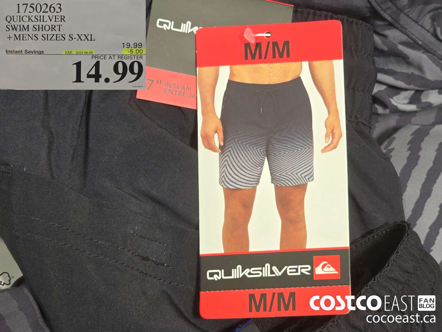 1750263 OQUICKSILVER SWIM SHORT + MENS SIZES S-XXL ($5.00 INSTANT SAVINGS EXPIRES ON 2024-06-09) $14.99