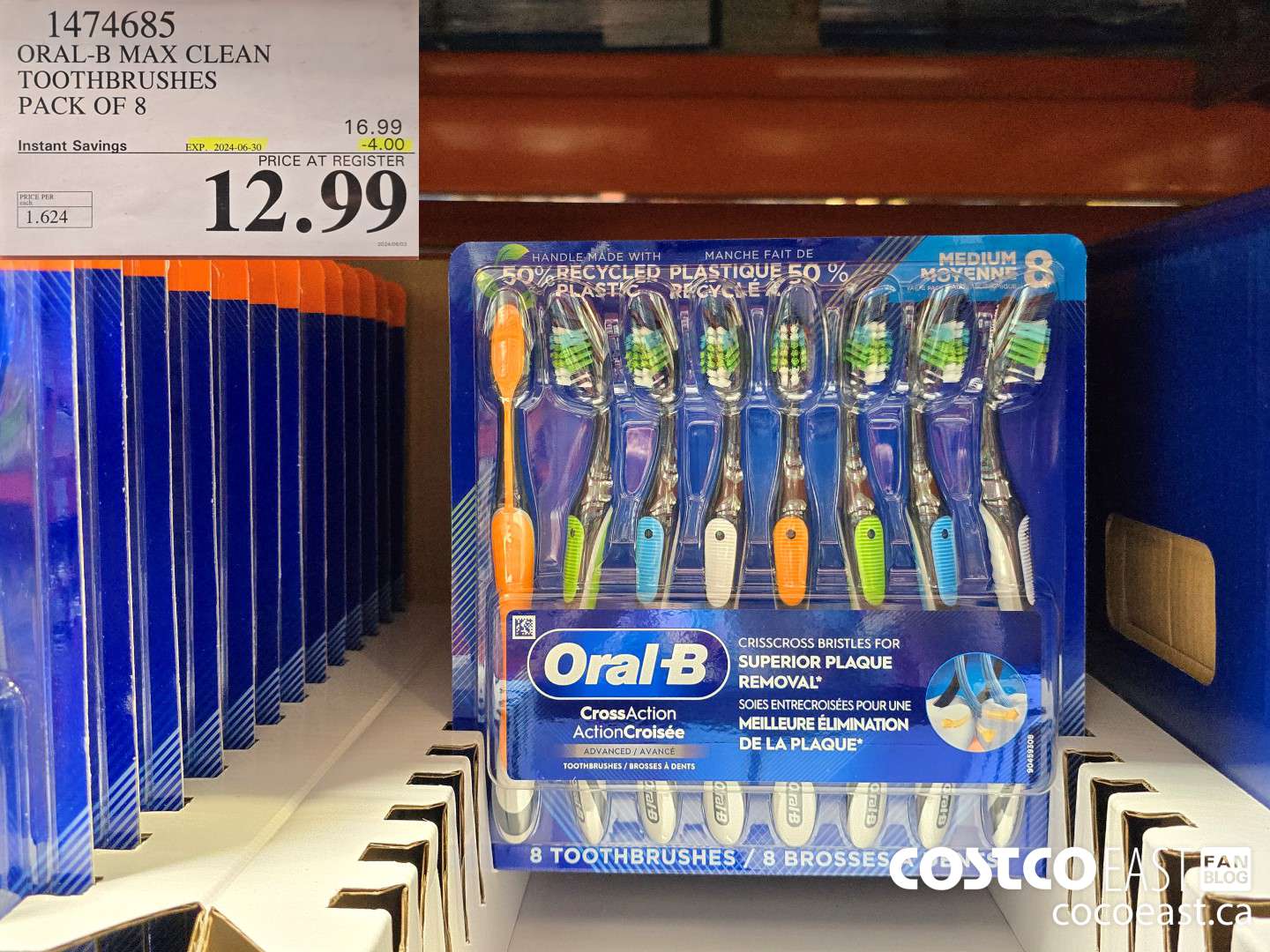 1474685 ORAL-B MAX CLEAN TOOTHBRUSHES PACK OF 8 ($4.00 INSTANT SAVINGS EXPIRES ON 2024-06-30) $12.99