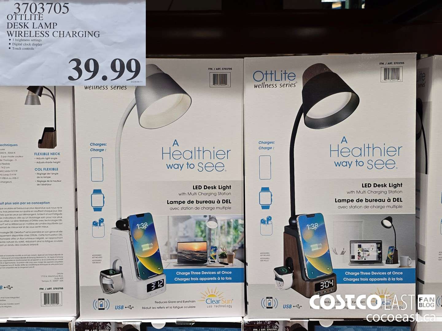 3703705 OTTLITE DESK LAMP WIRELESS CHARGING $39.99