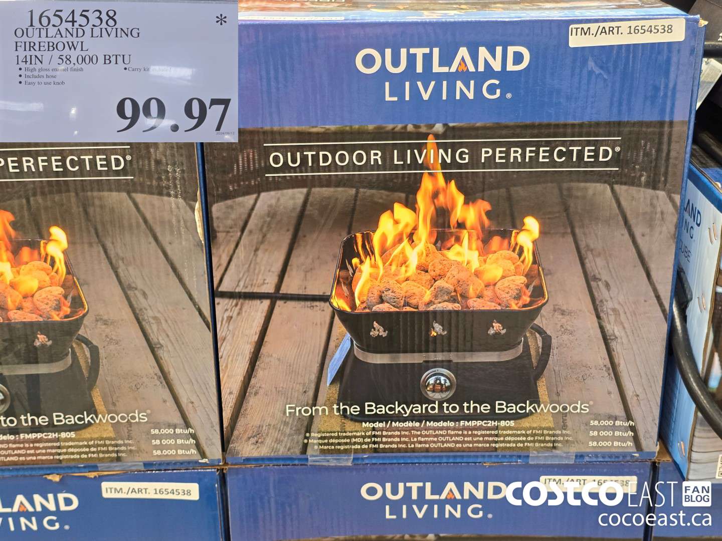 1654538 OUTLAND LIVING FIREBOWL 14IN / 58,000 BTU $99.97