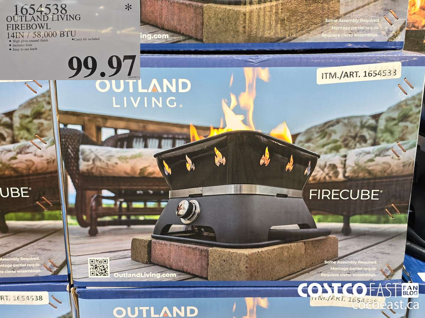 1654538 OUTLAND LIVING FIREBOWL 14IN / 58,000 BTU $99.97