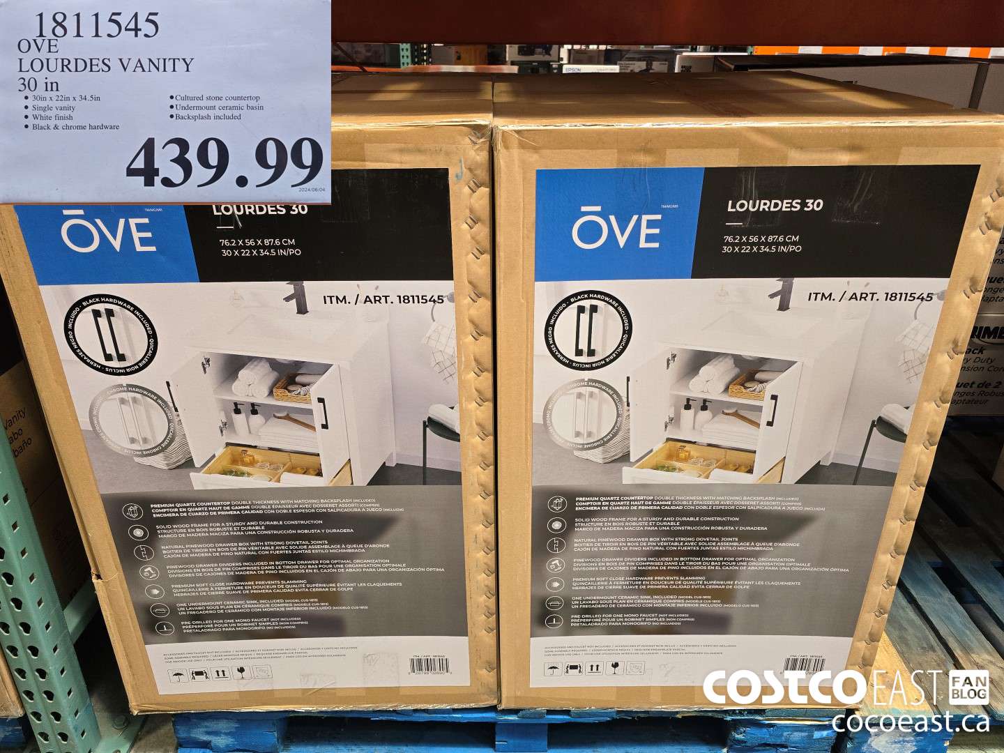 1811545 OVE LOURDES VANITY 30 IN $439.99