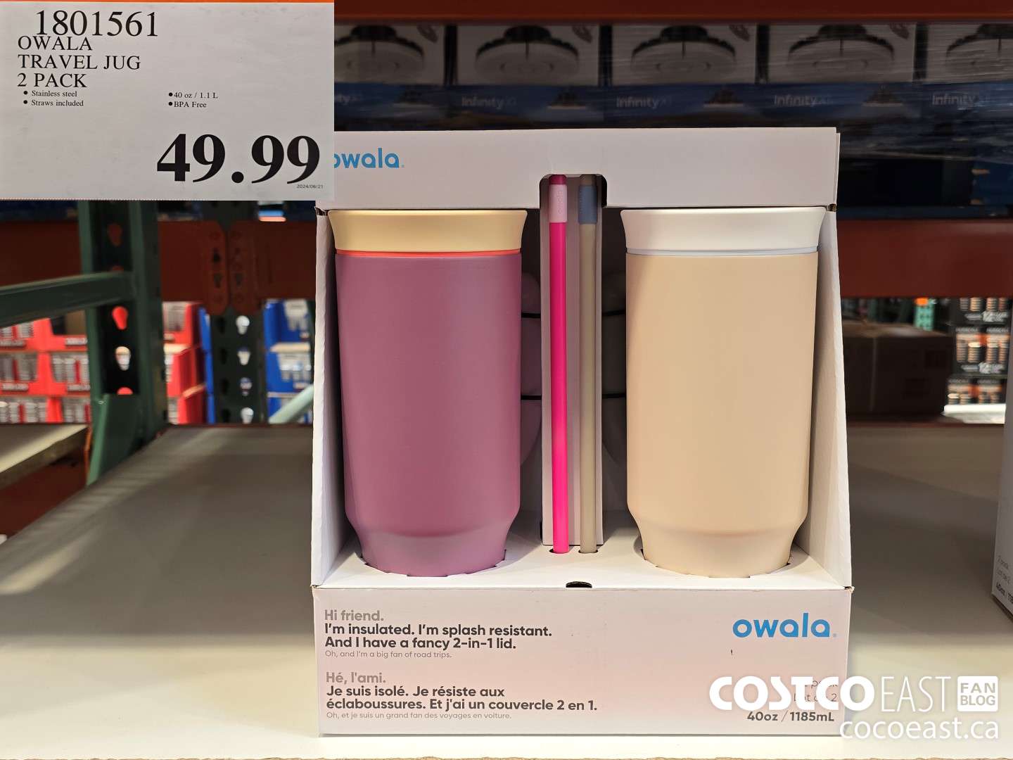 1801561 OWALA TRAVEL JUG 2 PACK $49.99