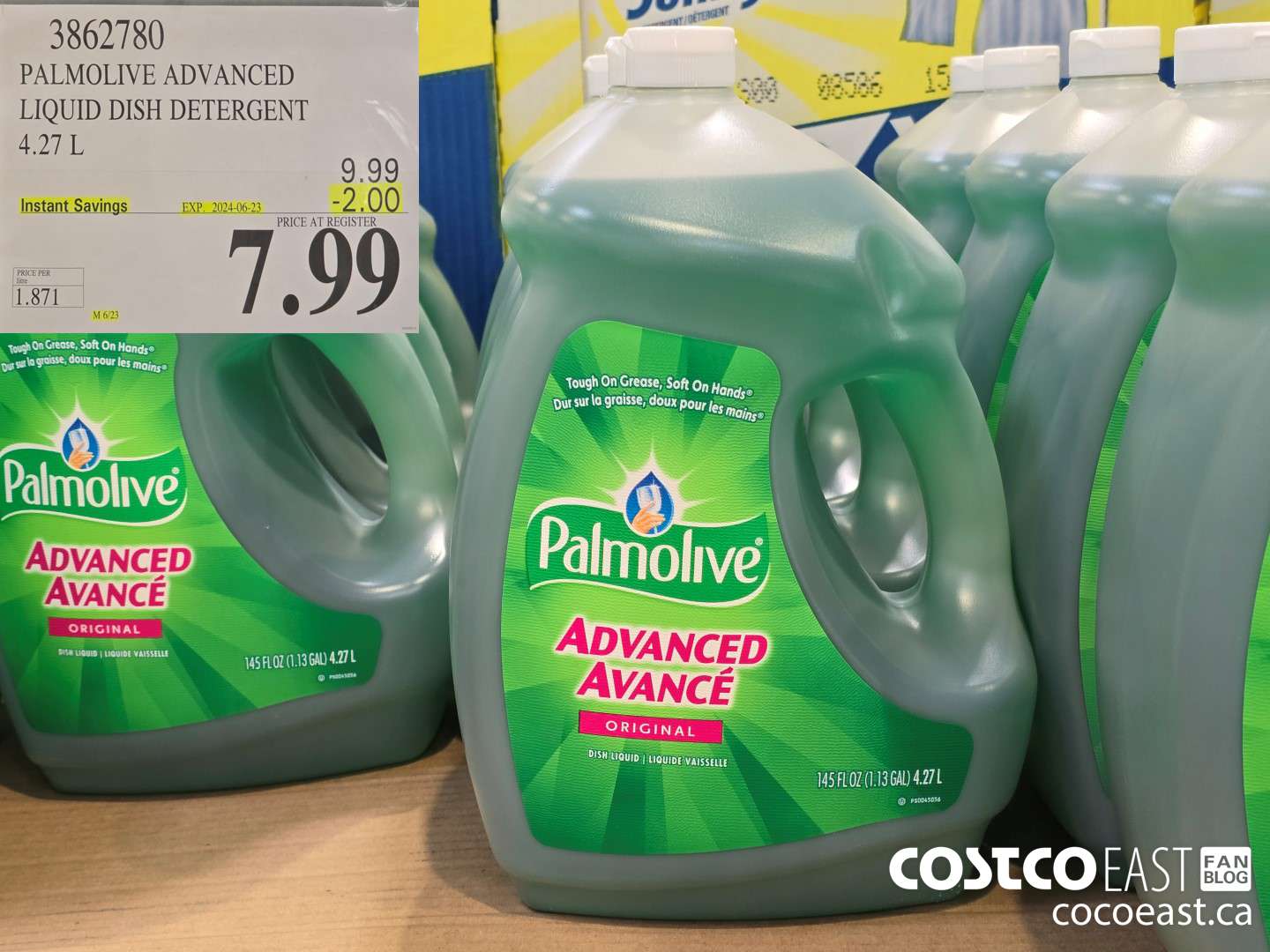 3862780 PALMOLIVE ADVANCED LIQUID DISH DETERGENT 4.27L ($2.00 INSTANT SAVINGS EXPIRES ON 2024-06-23) $7.99