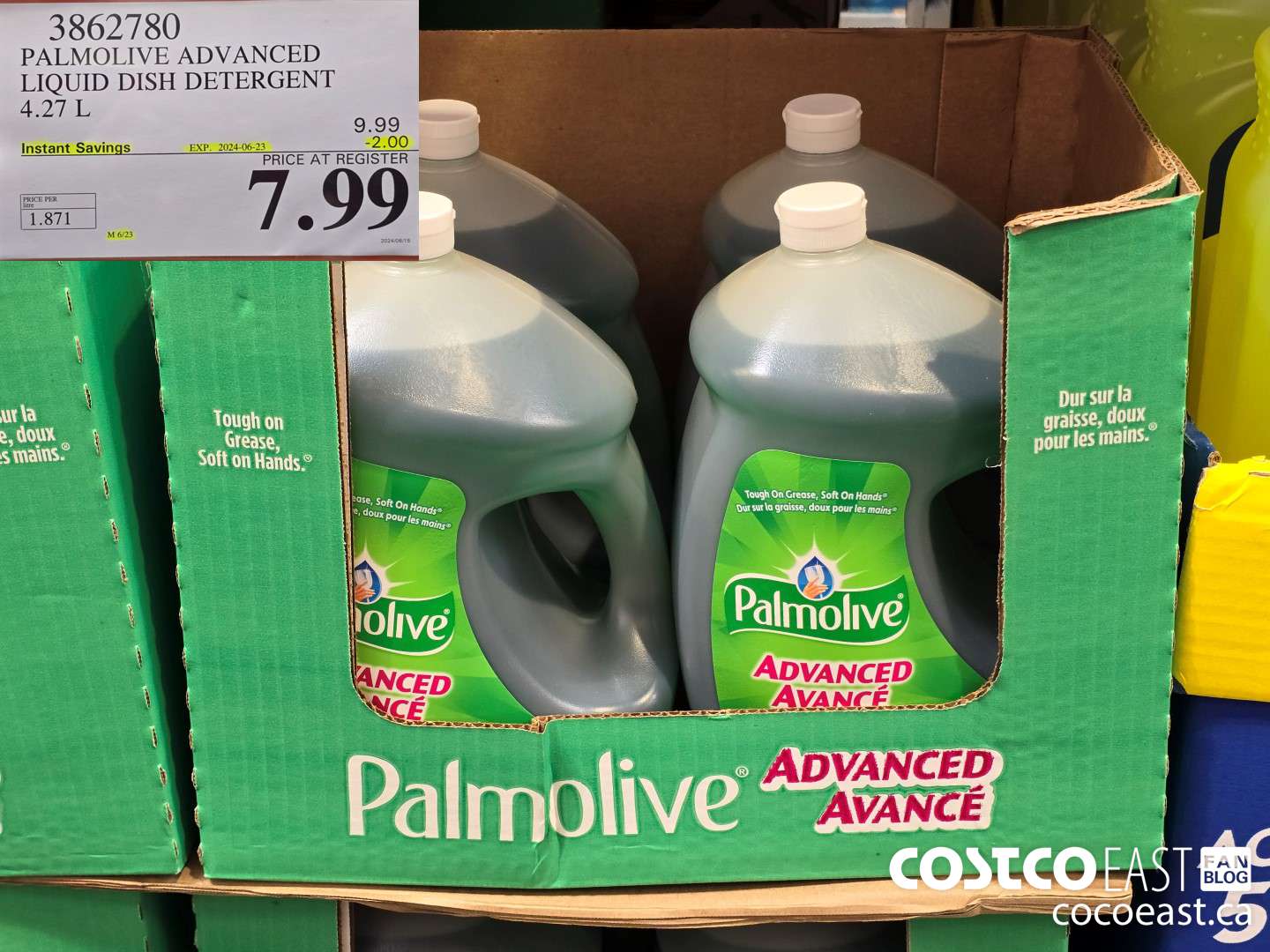 3862780 PALMOLIVE ADVANCED LIQUID DISH DETERGENT 4.27L ($2.00 INSTANT SAVINGS EXPIRES ON 2024-06-23) $7.99