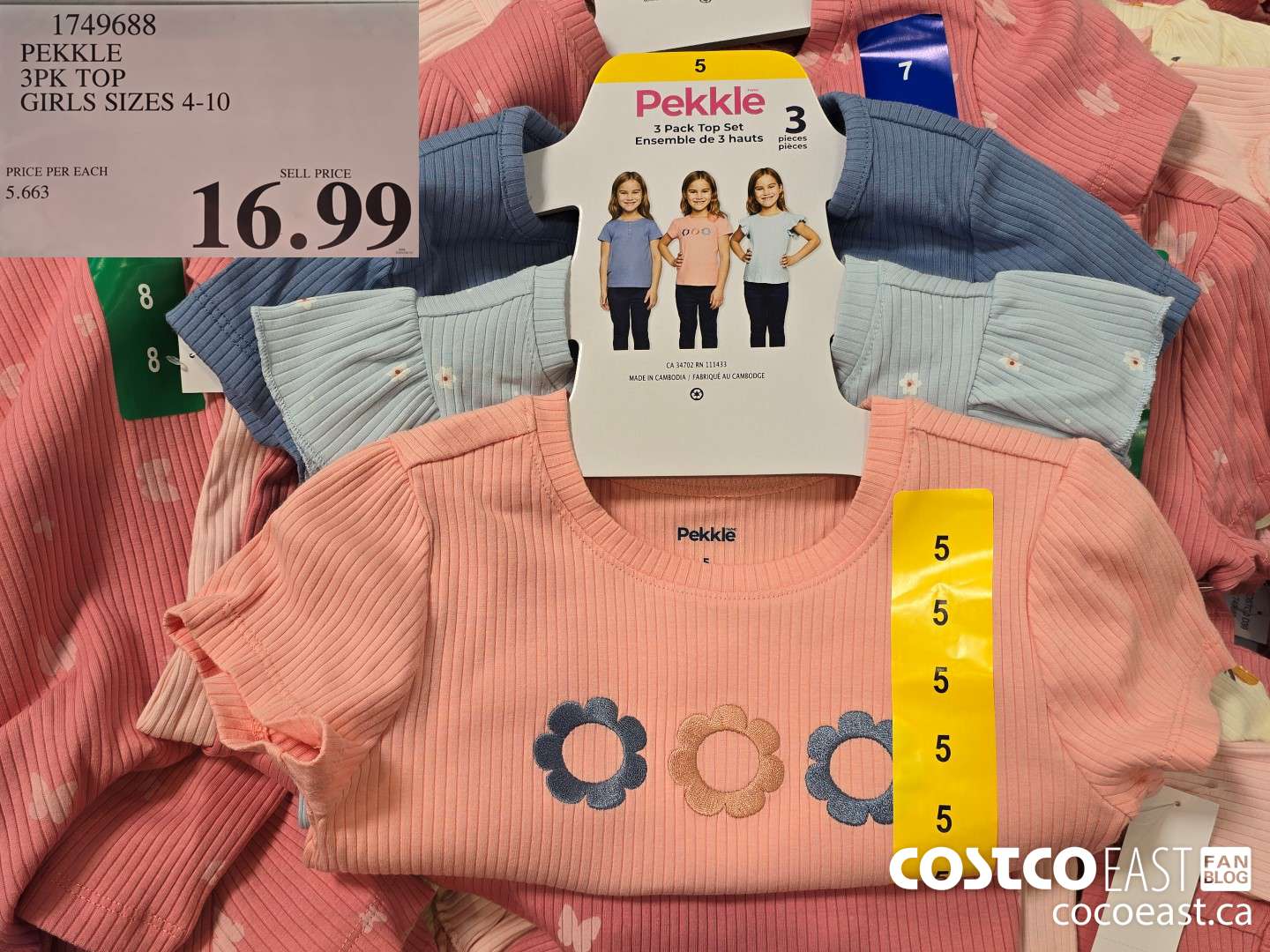 1749688 PEKKLE 3PK TOP GIRLS SIZES 4-10 $16.99