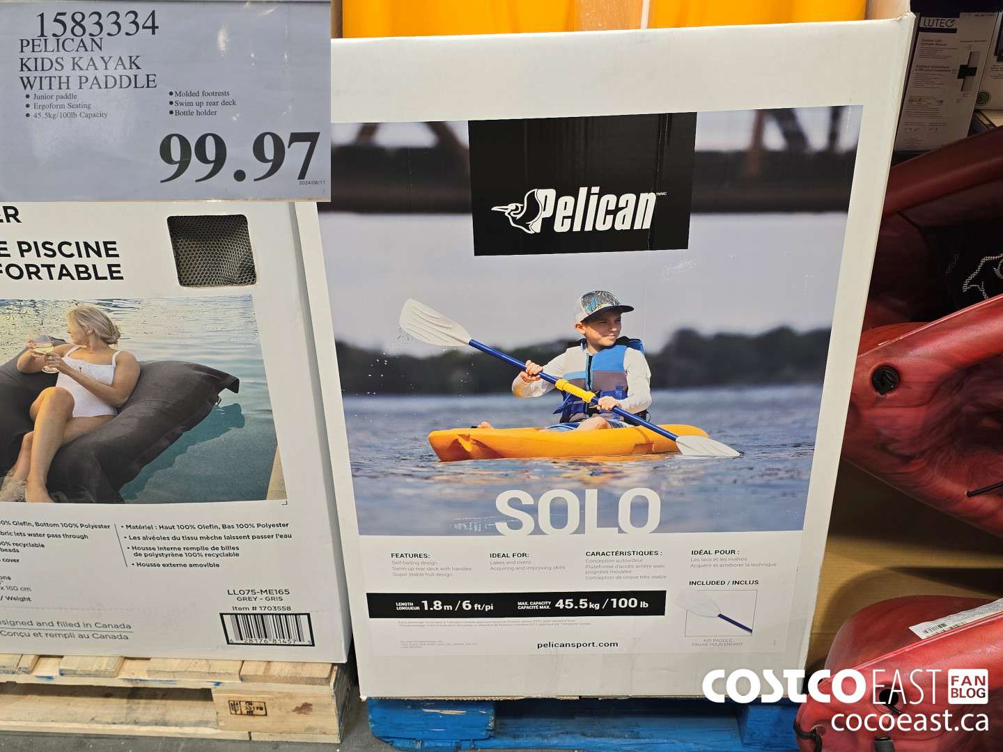 1583334 PELICAN KIDS KAYAK WITH PADDLE $99.97