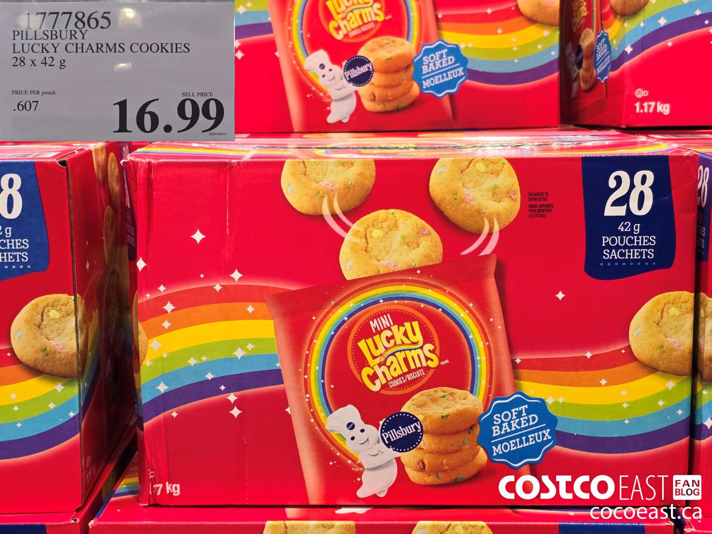 1777865 PILLSBURY LUCKY CHARMS COOKIES 28 x 42 g $16.99