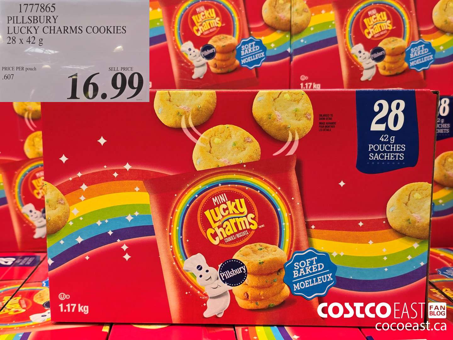 1777865 PILLSBURY LUCKY CHARMS COOKIES 28 x 42 g $16.99