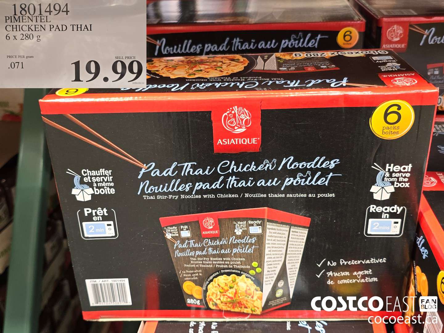 1801494 PIMENTEL CHICKEN PAD THAI 6 x 280 g $19.99