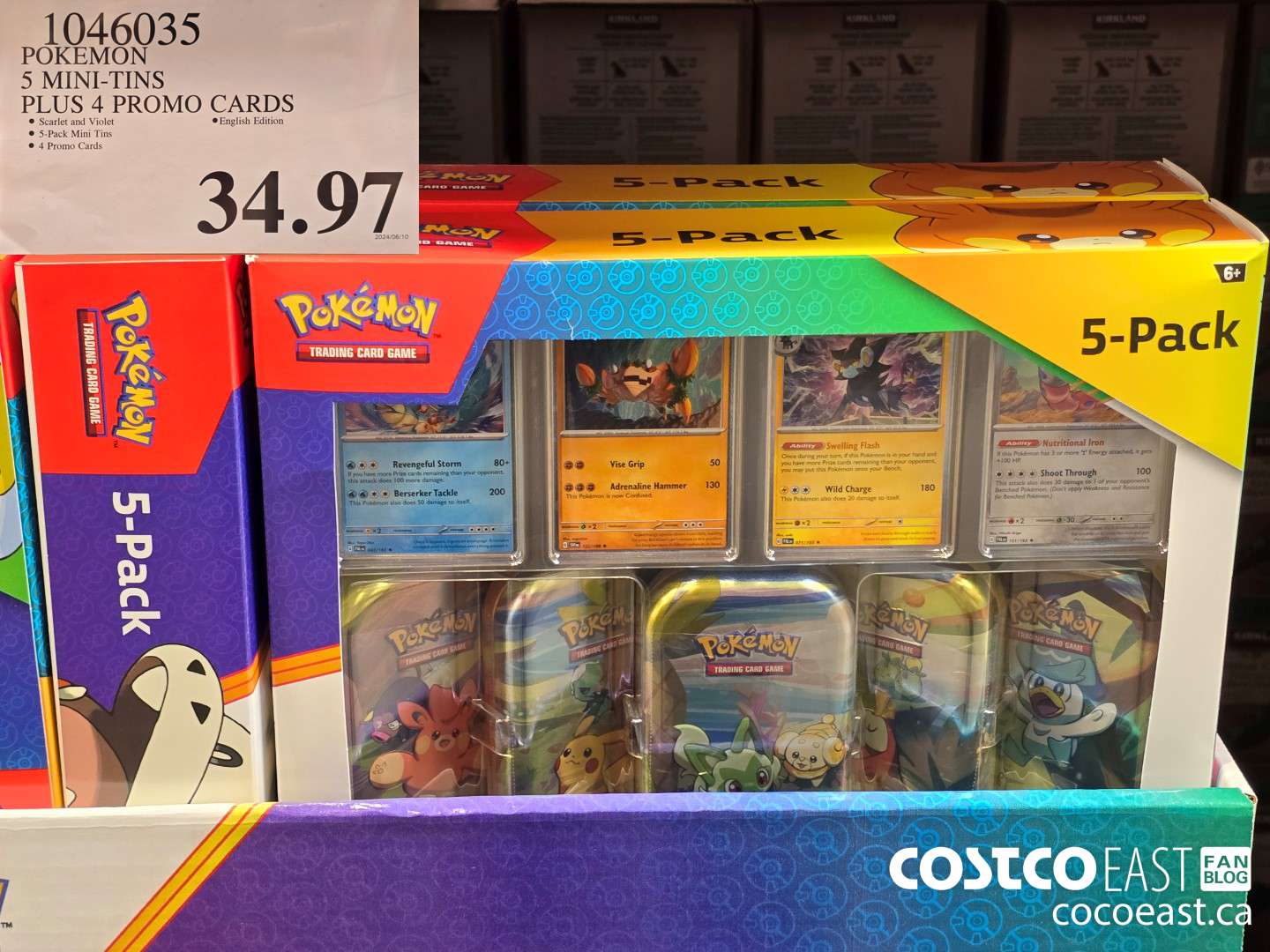 1046035 POKEMON 5 MINI-TINS PLUS 4 PROMO CARDS $34.97