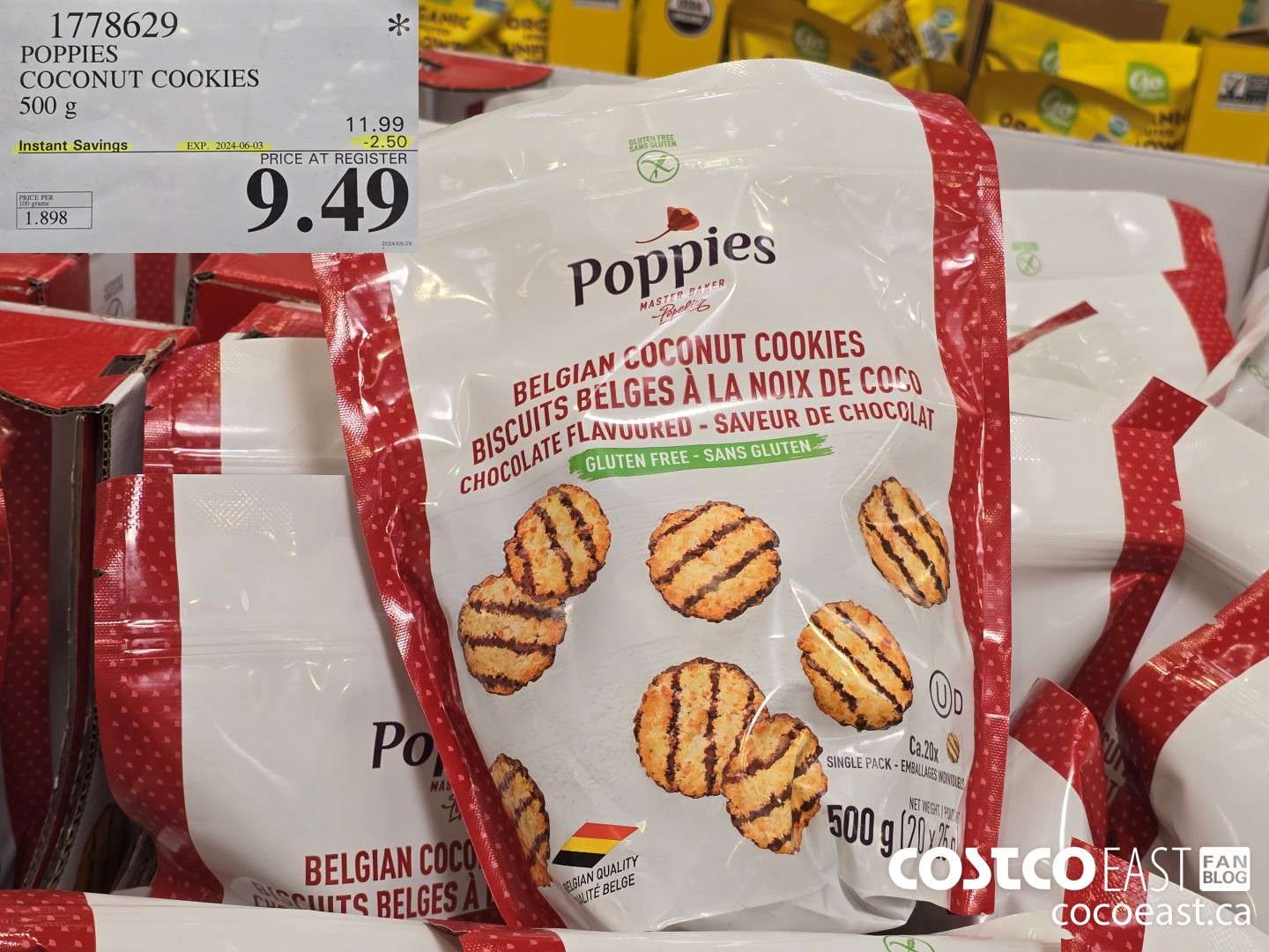 1778629 POPPIES COCONUT COOKIES 500 g ($2.50 INSTANT SAVINGS EXPIRES ON 2024-06-03) $9.49