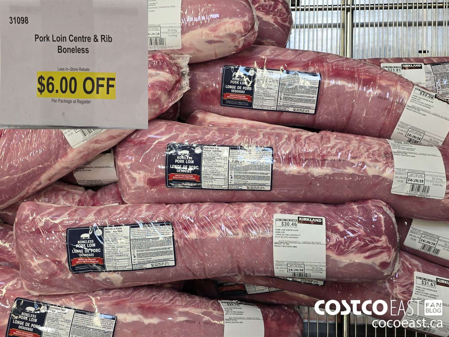 31098 PORK LOIN CENTRE & RIB BONELESS ($6.00 INSTANT SAVINGS)