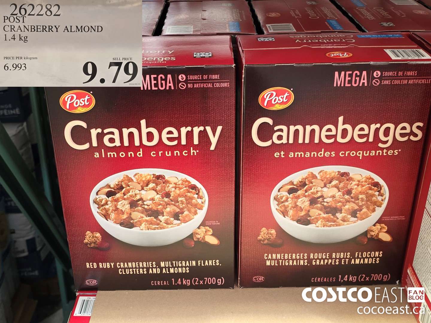 262282 POST CRANBERRY ALMOND 1.4 KG $9.79