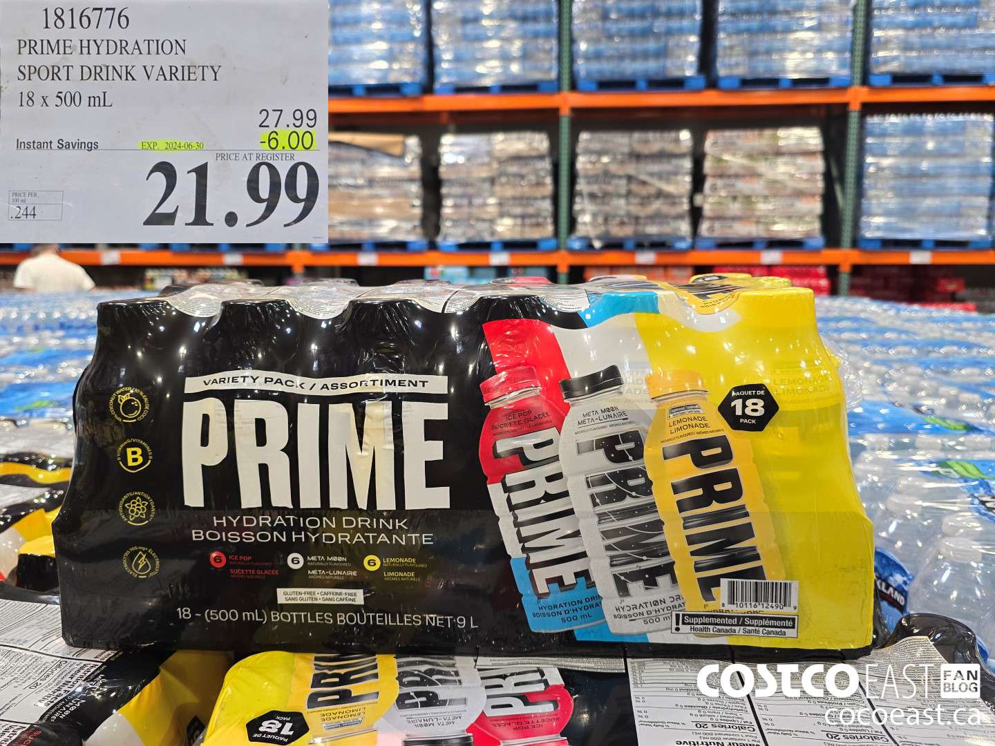 1816776 PRIME HYDRATION SPORT DRINK VARIETY 18 x 500 mL ($6.00 INSTANT SAVINGS EXPIRES ON 2024-06-30) $21.99