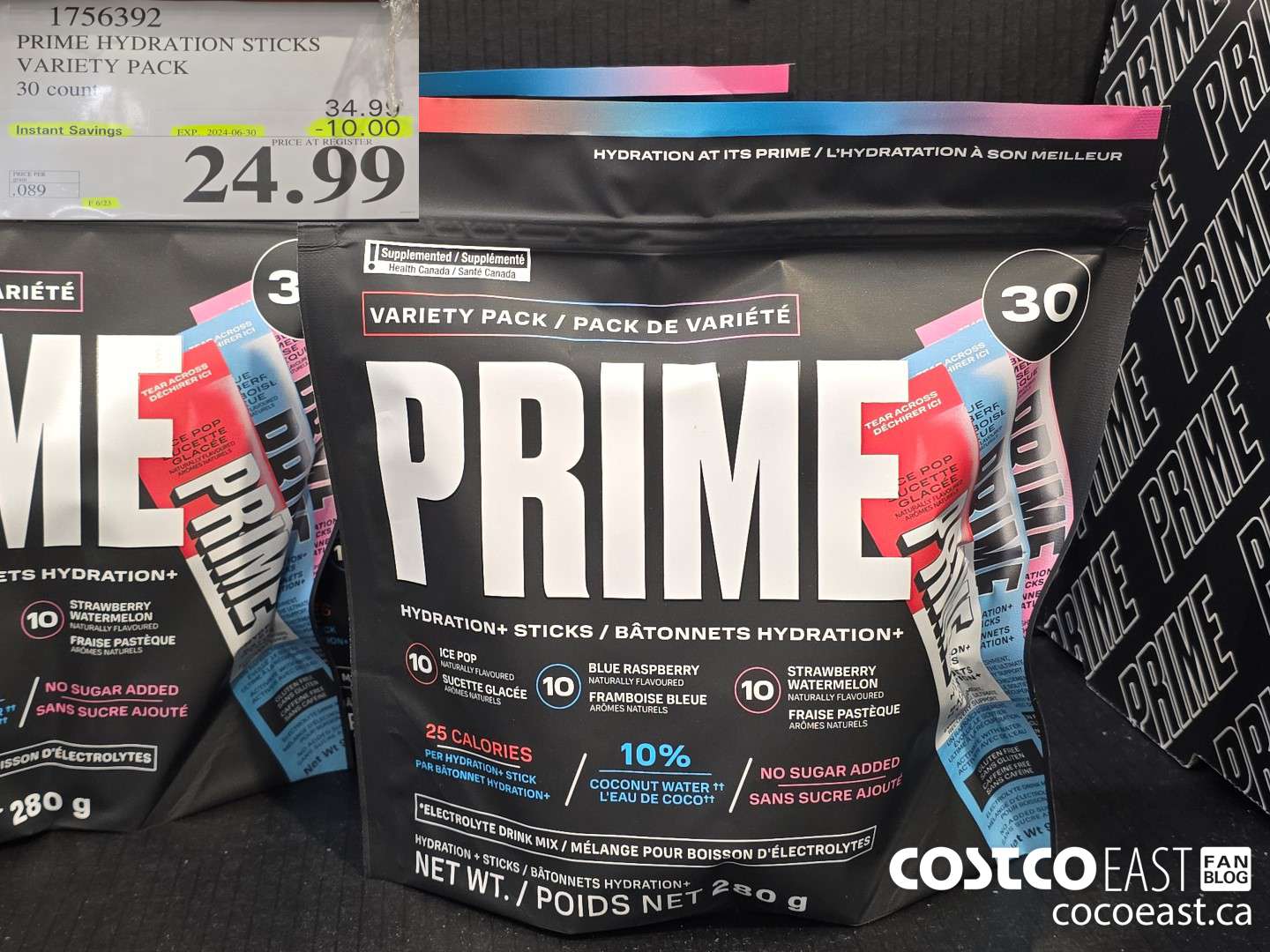 1756392 PRIME HYDRATION STICKS VARIETY PACK 30 count ($10.00 INSTANT SAVINGS EXPIRES ON 2024-06-30) $24.99