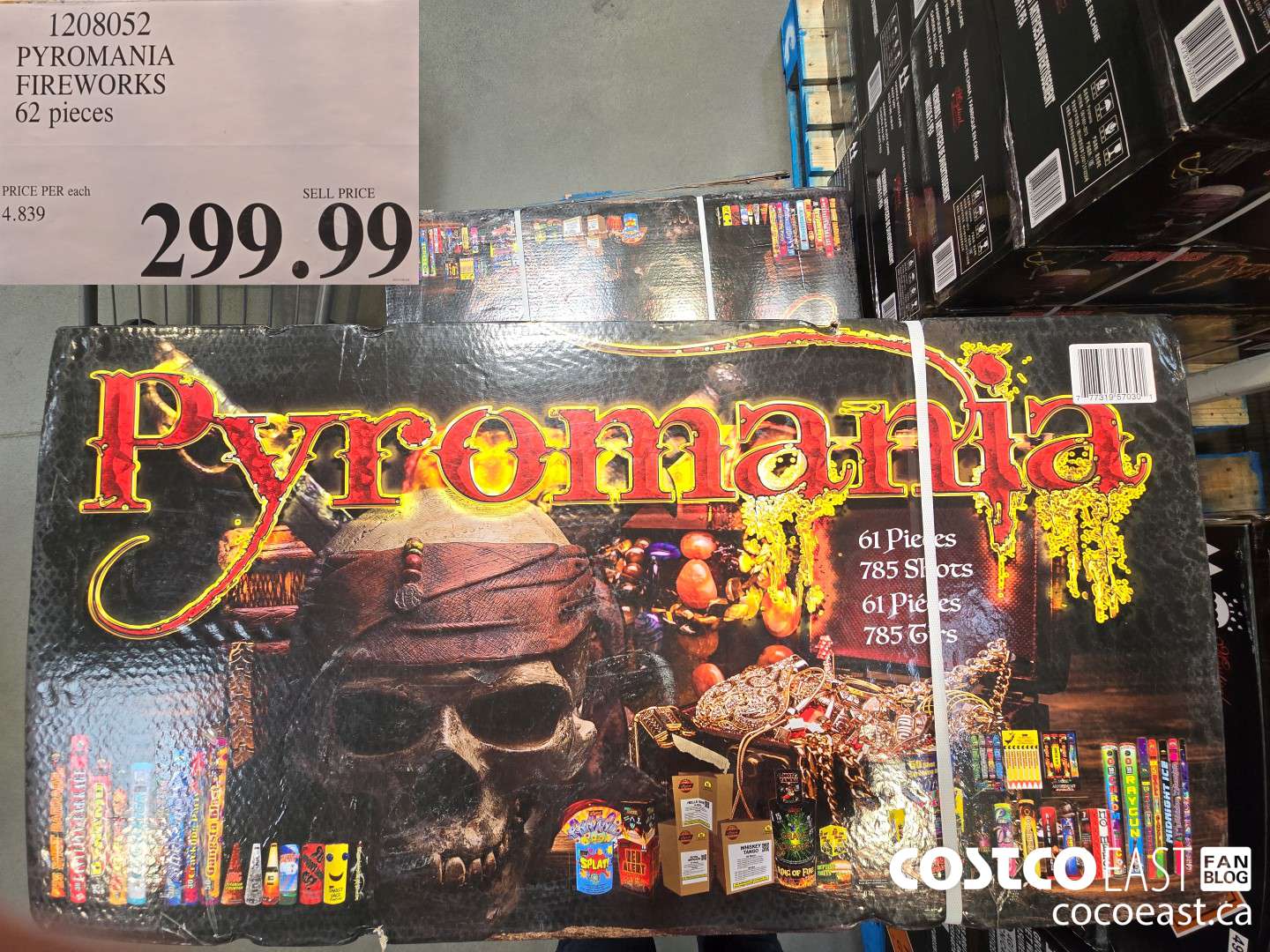 1208052 PYROMANIA FIREWORKS 62 pieces $299.99