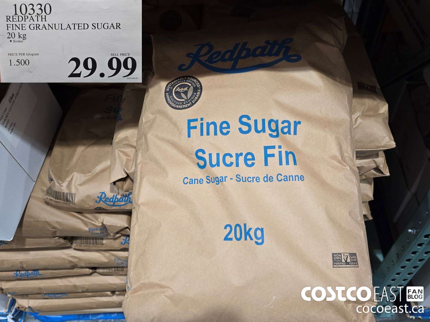 10330 REDPATH FINE GRANULATED SUGAR 20 KG $29.99