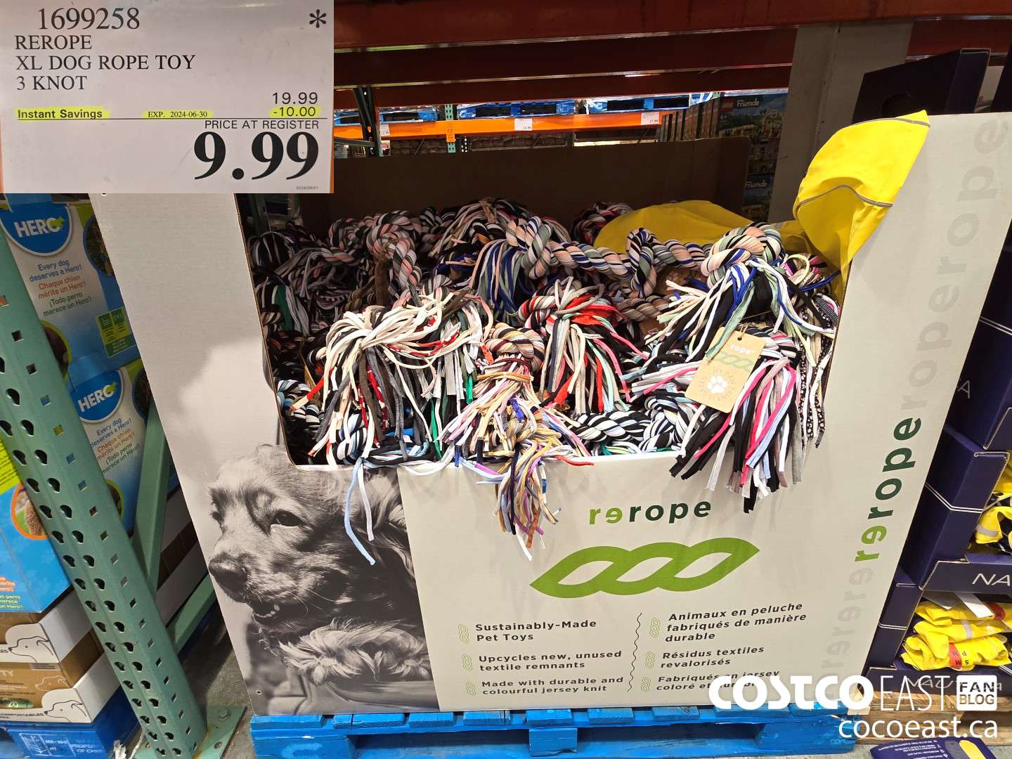 1699258 REROPE XL DOG ROPE TOY 3 KNOT ($10.00 INSTANT SAVINGS EXPIRES ON 2024-06-30) $9.99